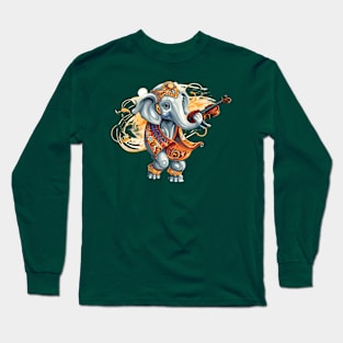 Elephant playing violin Long Sleeve T-Shirt